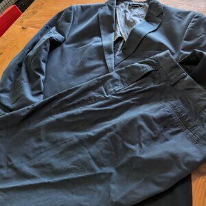 Navy Cotton Summer Suit - 2 pieces